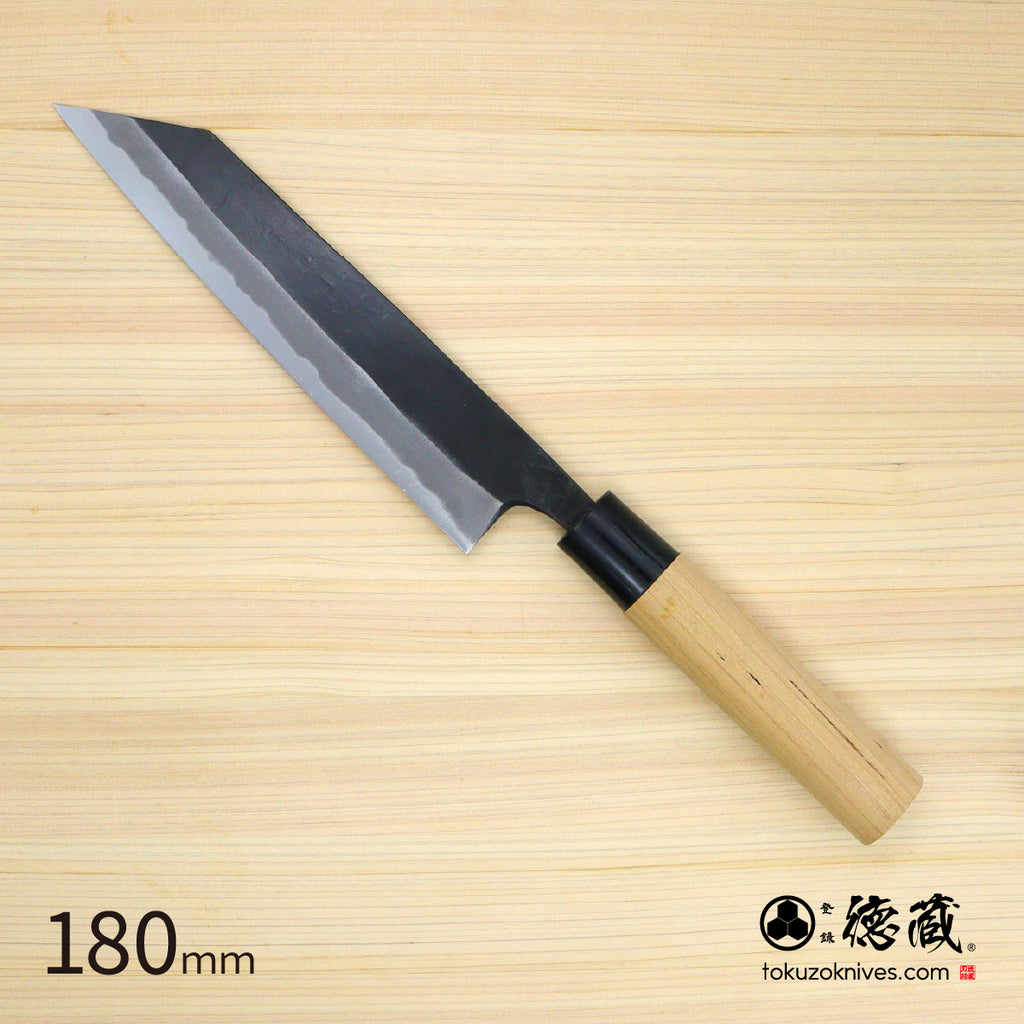 德藏 白钢 黑打 文化菜刀 樱花木柄