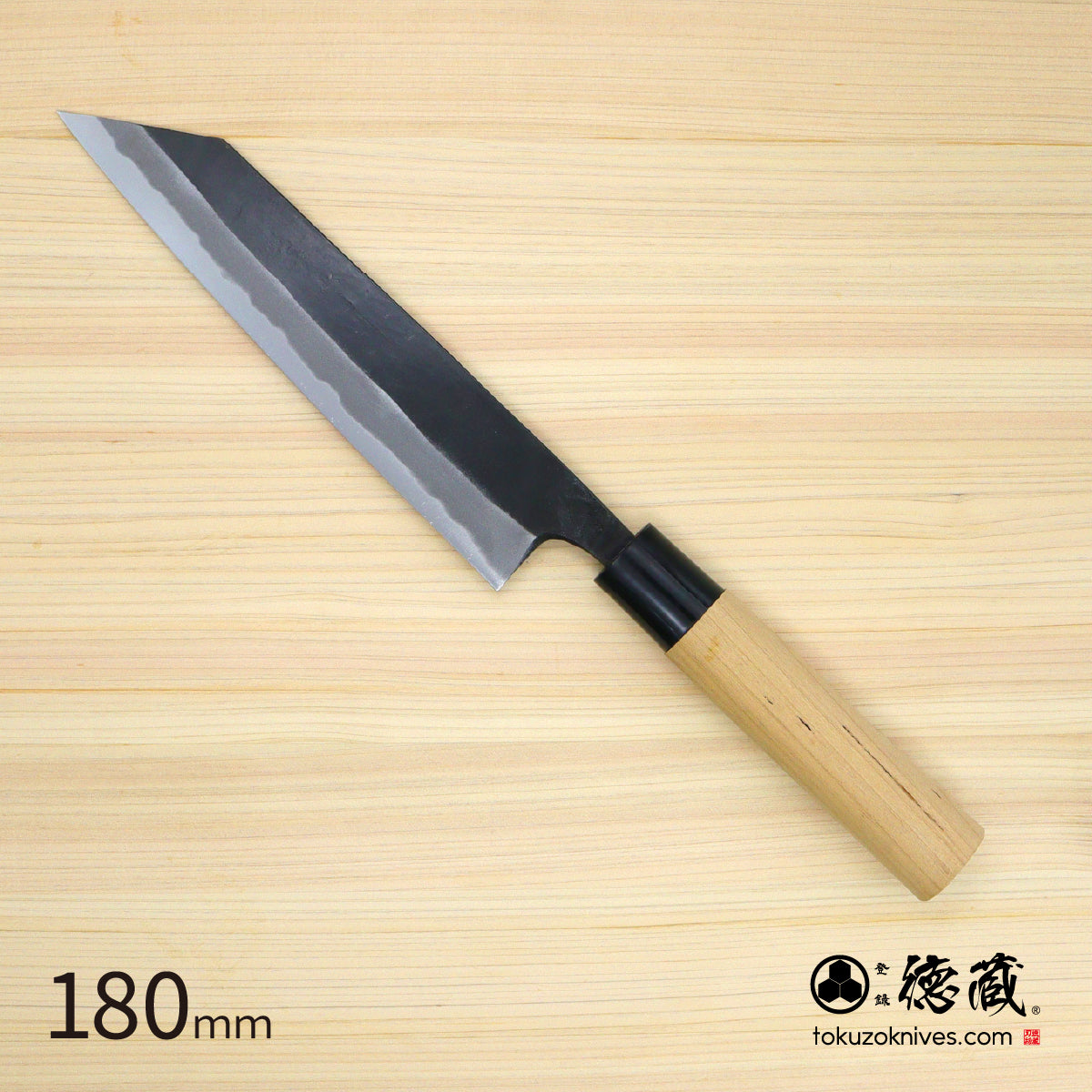 德藏 白钢 黑打 文化菜刀 樱花木柄