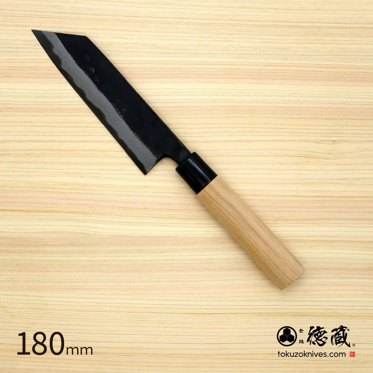 德藏 黑打万用刀 白钢 黑染 樱花手柄