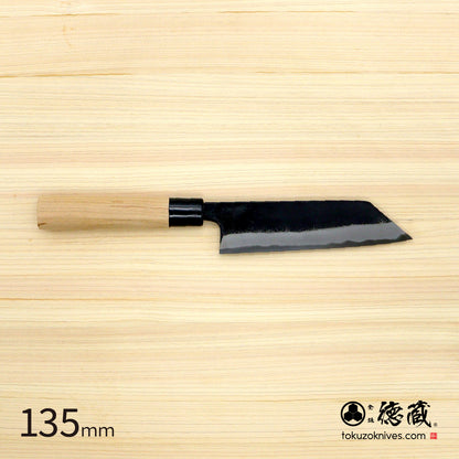 徳蔵 黒打 文化包丁 白鋼 黒染 桜柄