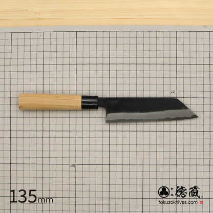 徳蔵 黒打 文化包丁 白鋼 黒染 桜柄