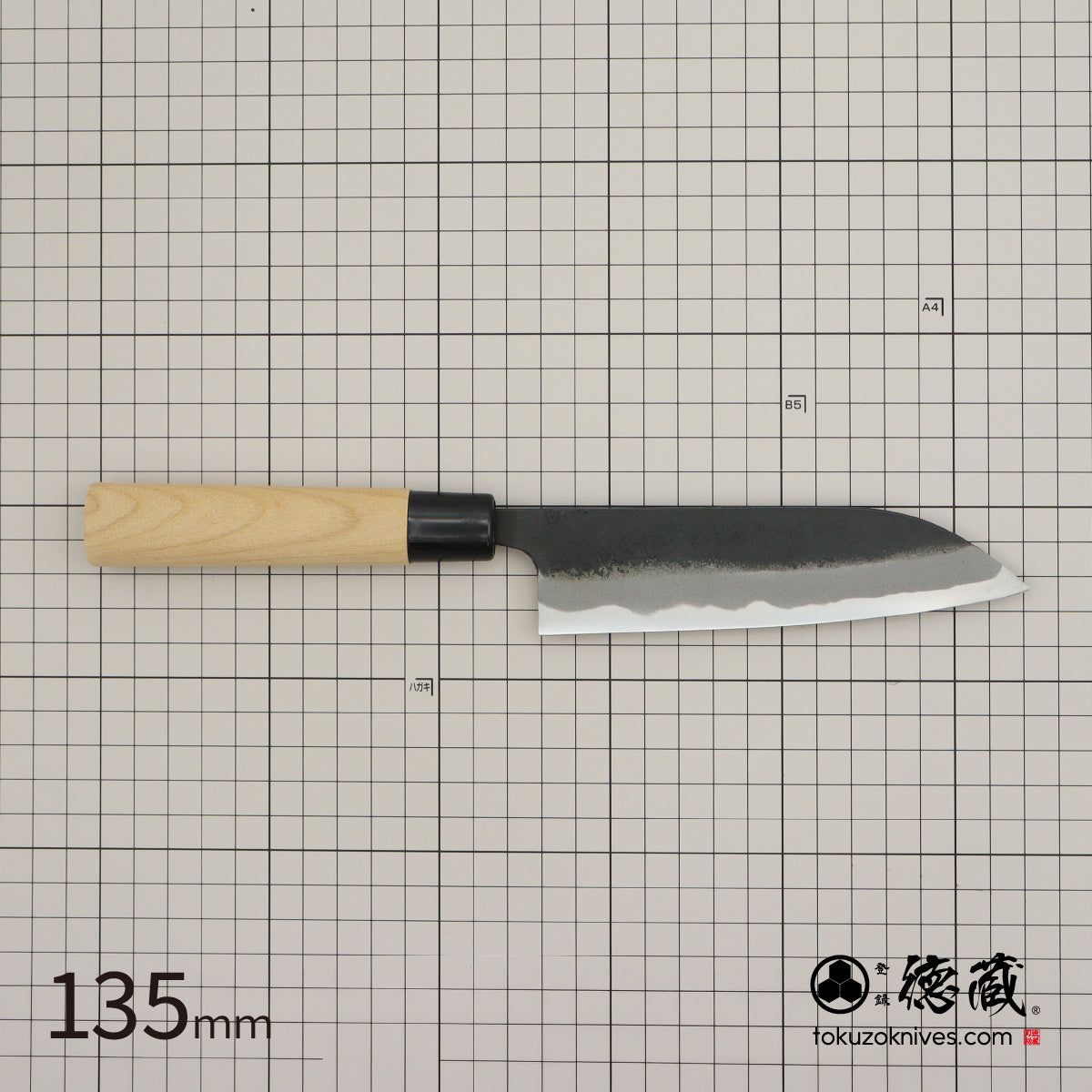 德藏 白二钢 黑打工艺 三德刀 樱花木柄