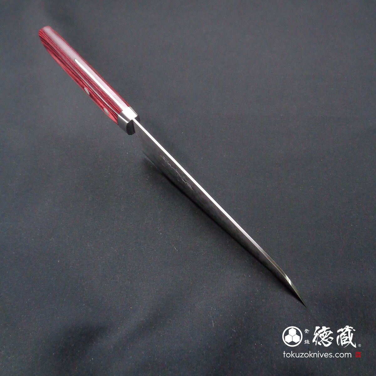 VG10 Santoku Knife, Laminated Wood, Red