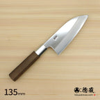 Gin San Mirror Finish Deba Knife (Fish Knife) Walnut Octagonal Tensoge Handle