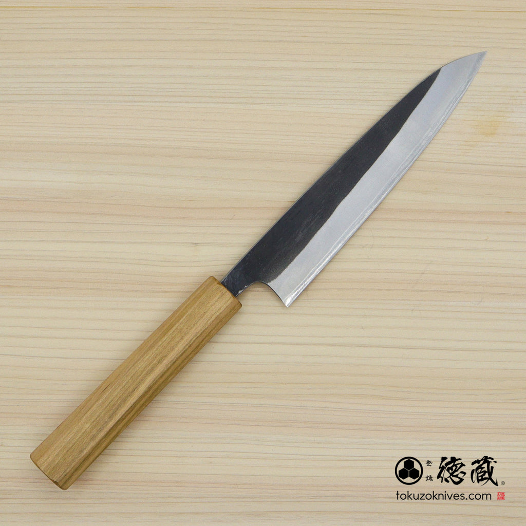 白二 淬火留黑加工 万能小刀 樱花木八角手柄