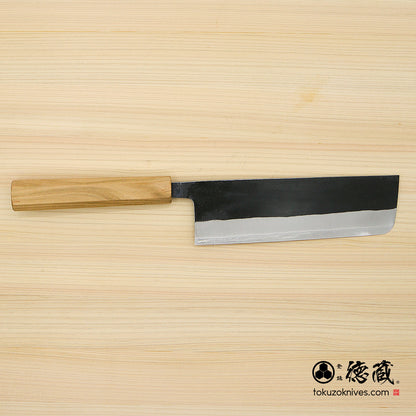 白二 黒肌仕上 菜切包丁 サクラ八角柄