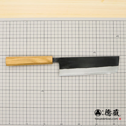 白二 黒肌仕上 菜切包丁 サクラ八角柄