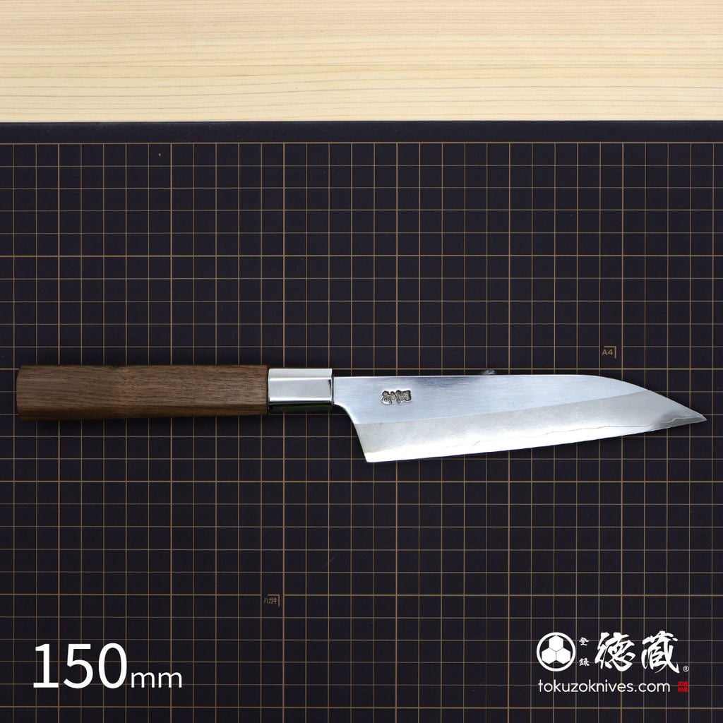 Ginsan (Stainless Silver Steel No. 3）　Petty / Paring Knife　Walnut Octagonal Tensoge Handle