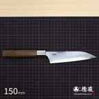 Ginsan (Stainless Silver Steel No. 3）　Petty / Paring Knife　Walnut Octagonal Tensoge Handle