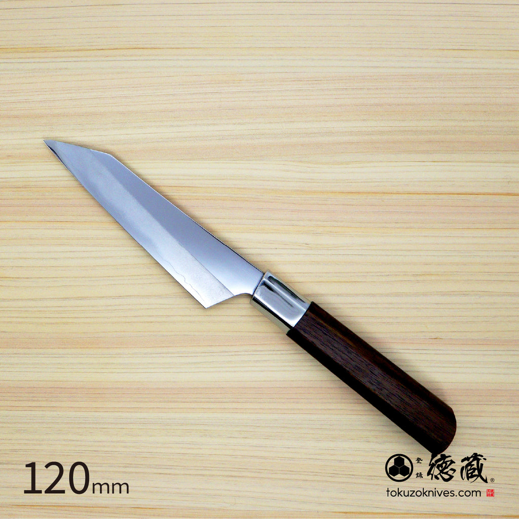 Gin San Mirror Finish Petty"Kengata" / Paring Knife Walnut Octagonal Tensoge Handle