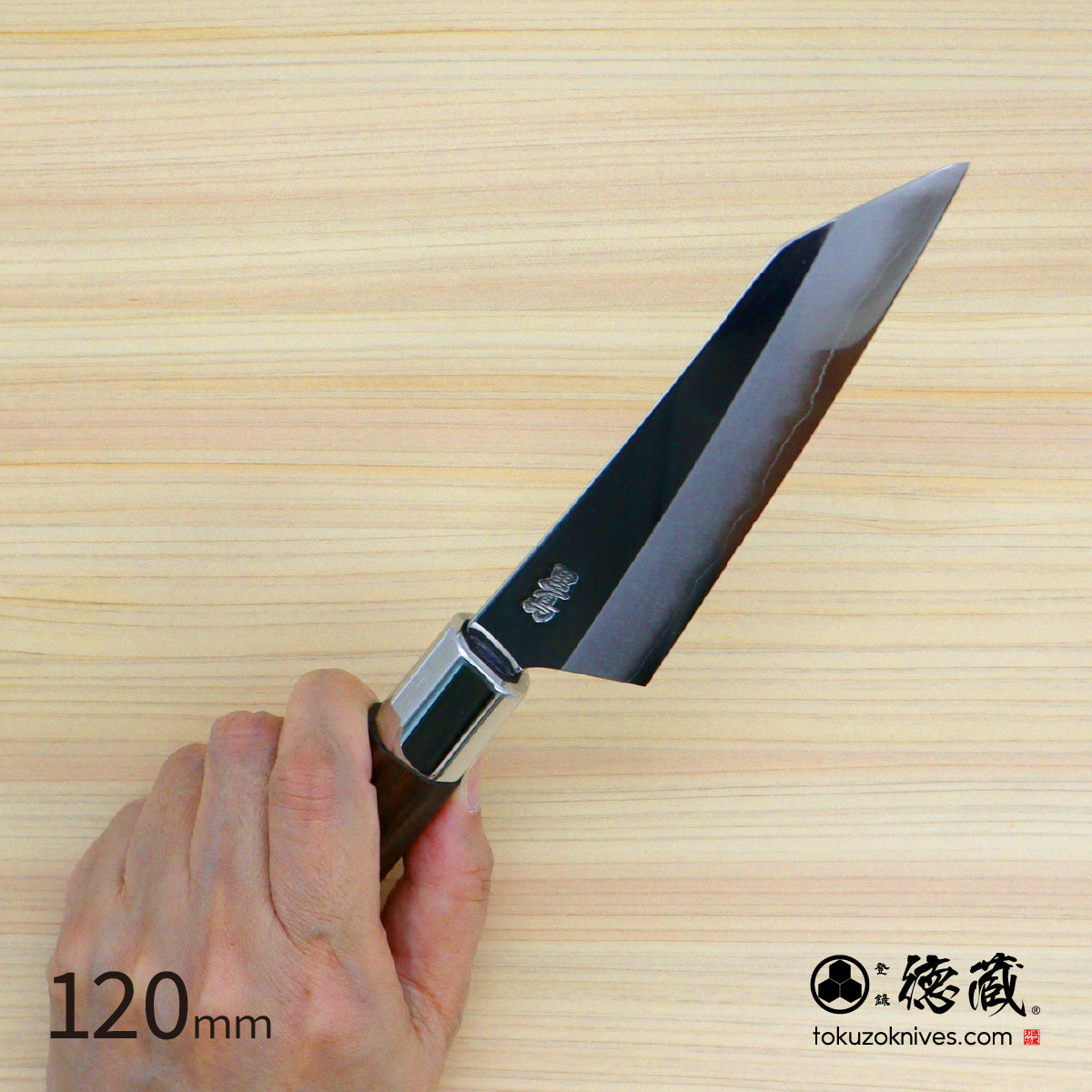 Gin San Mirror Finish Petty"Kengata" / Paring Knife Walnut Octagonal Tensoge Handle