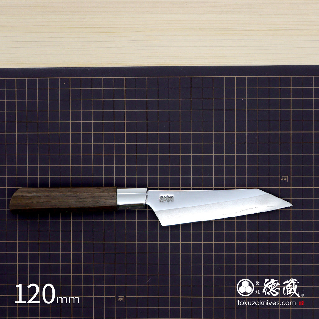 Gin San Mirror Finish Petty"Kengata" / Paring Knife Walnut Octagonal Tensoge Handle