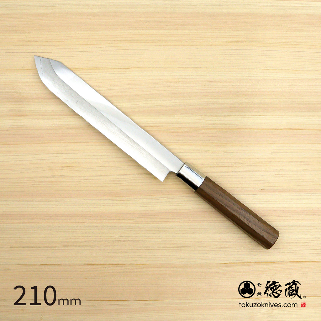 Gin San Mirror Finish Katsuo Knife Walnut Octagonal Tensoge Handle