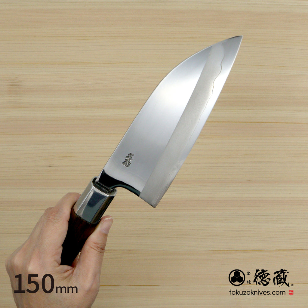 Gin San Mirror Finish Deba Knife (Fish Knife) Walnut Octagonal Tensoge Handle
