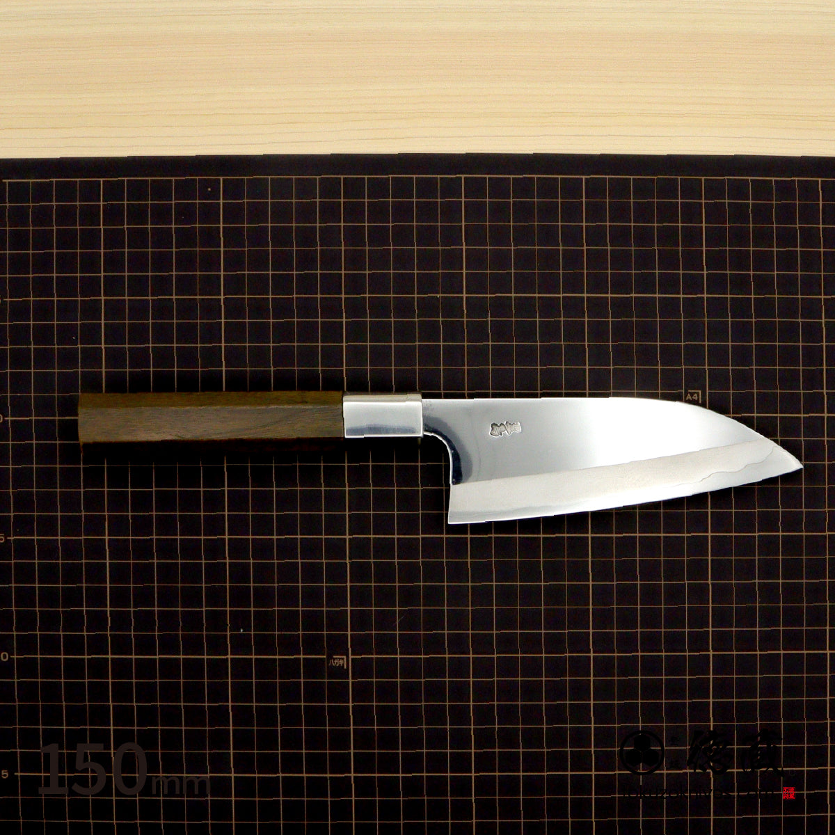 Gin San Mirror Finish Deba Knife (Fish Knife) Walnut Octagonal Tensoge Handle