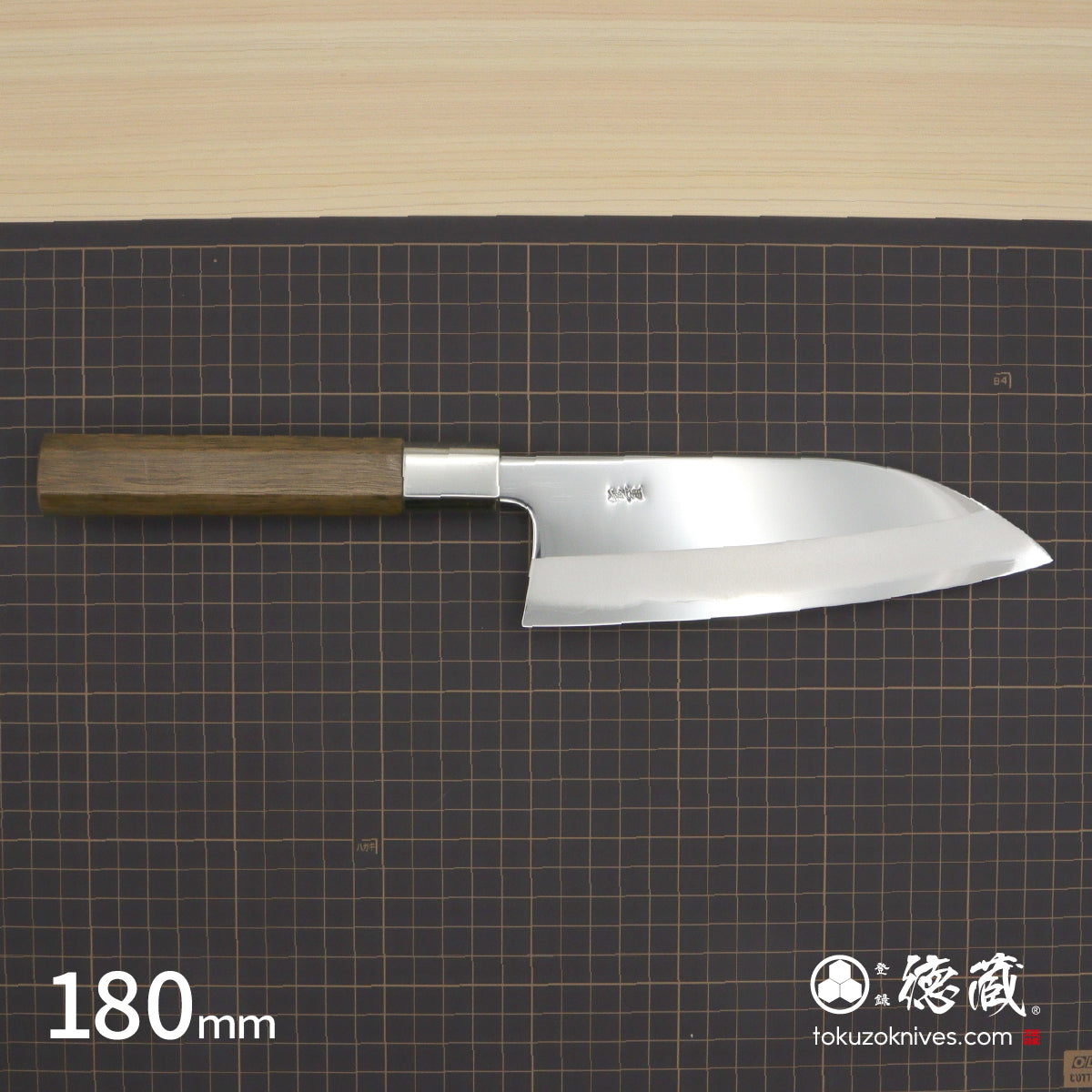 Gin San Mirror Finish Deba Knife (Fish Knife) Walnut Octagonal Tensoge Handle
