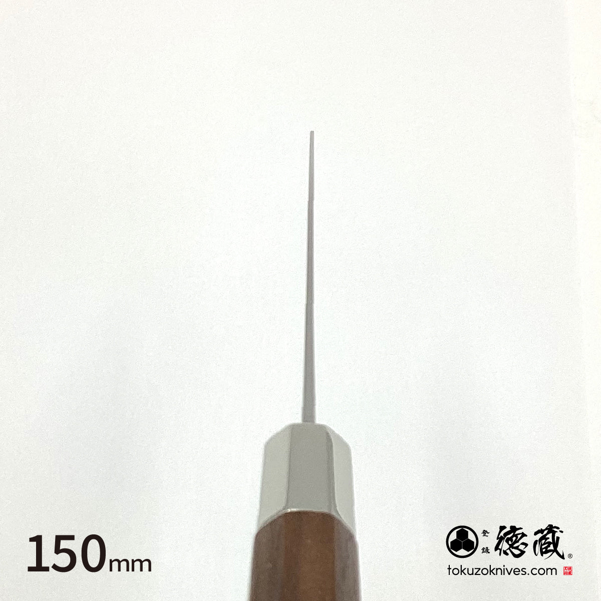 Stainless Silver Steel No. 3　Mirror Finish　Nakiri Knife　Walnut Tree Octagonal Handle