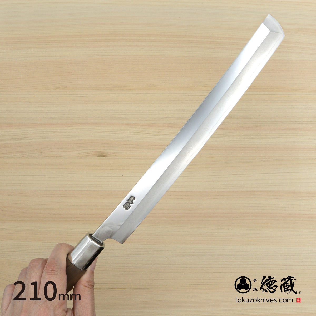 Gin San Mirror Finish Takohiki-Knife (Knife for cutting octopus) Walnut Octagonal Tensoge Handle