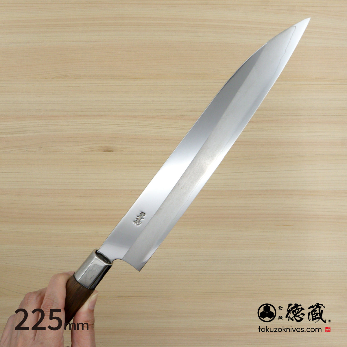 銀三 鏡面仕上げ 筋引 胡桃八角