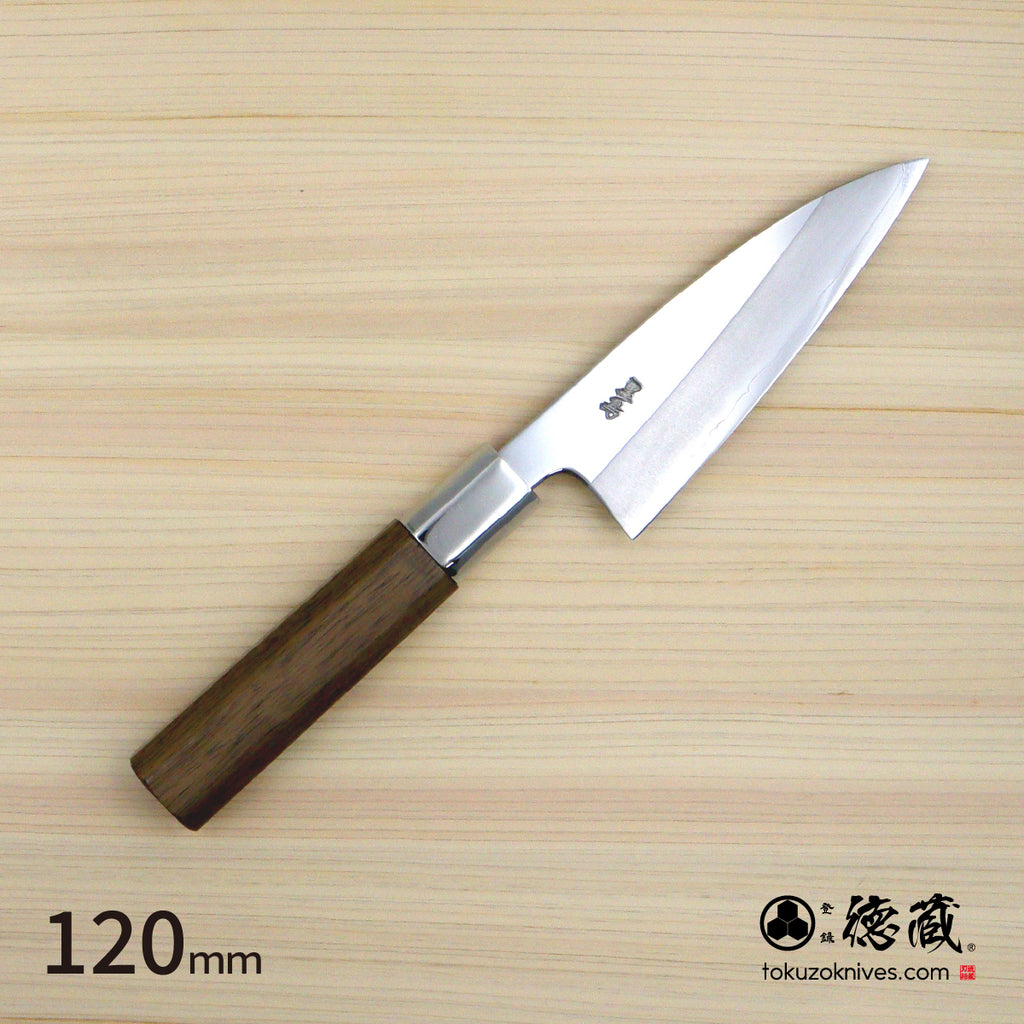 Gin San Mirror Finish medium-thick petty Walnut Octagonal Tensoge Handle