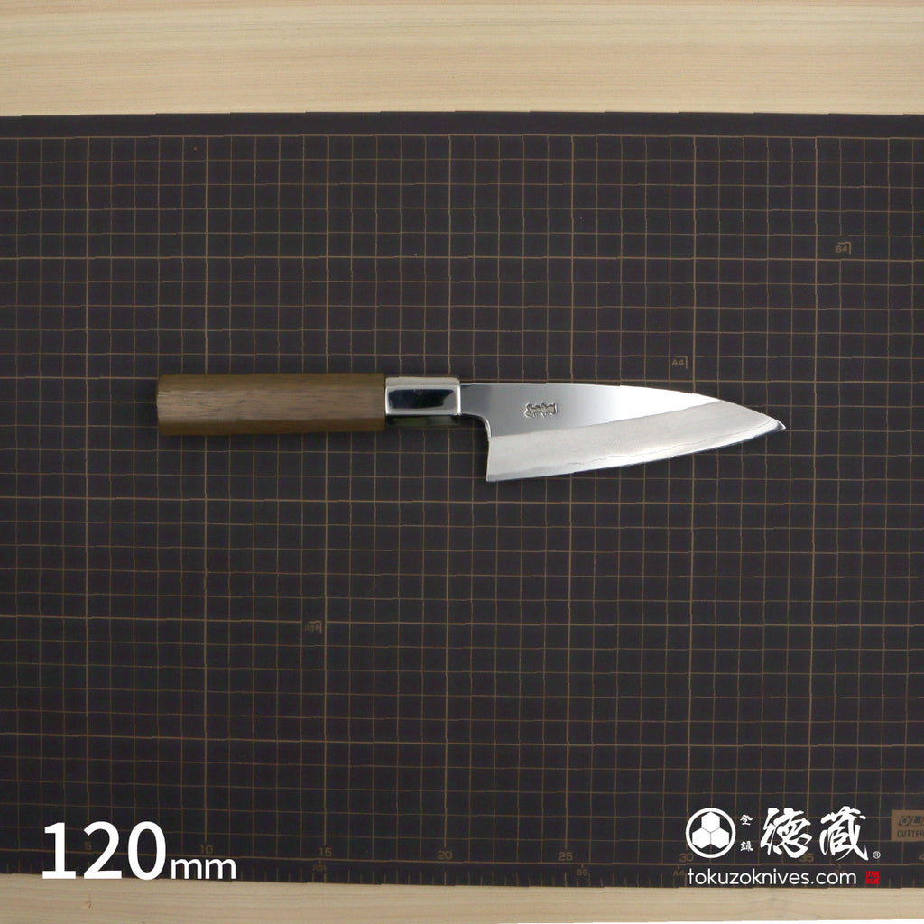 Gin San Mirror Finish medium-thick petty Walnut Octagonal Tensoge Handle