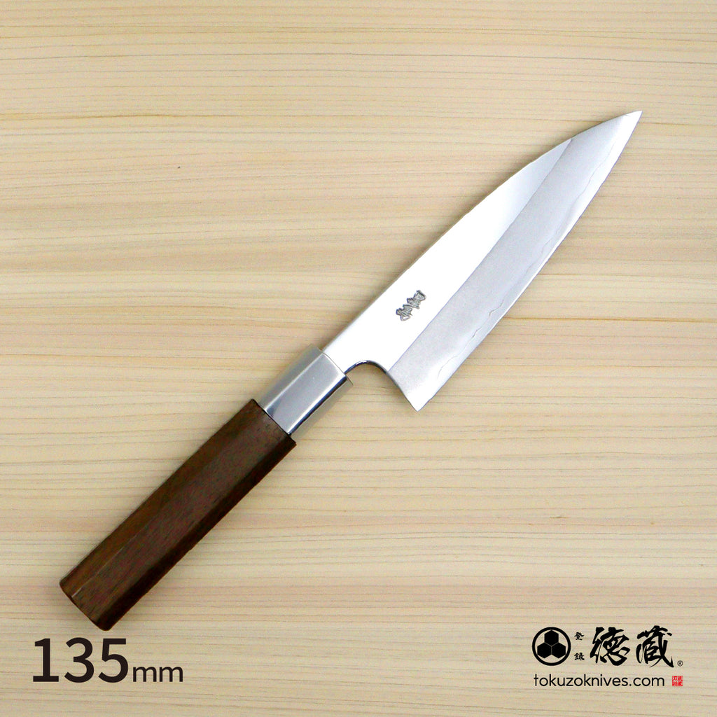 Gin San Mirror Finish medium-thick petty Walnut Octagonal Tensoge Handle