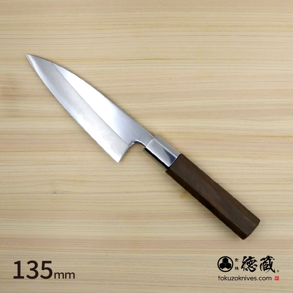 Gin San Mirror Finish medium-thick petty Walnut Octagonal Tensoge Handle