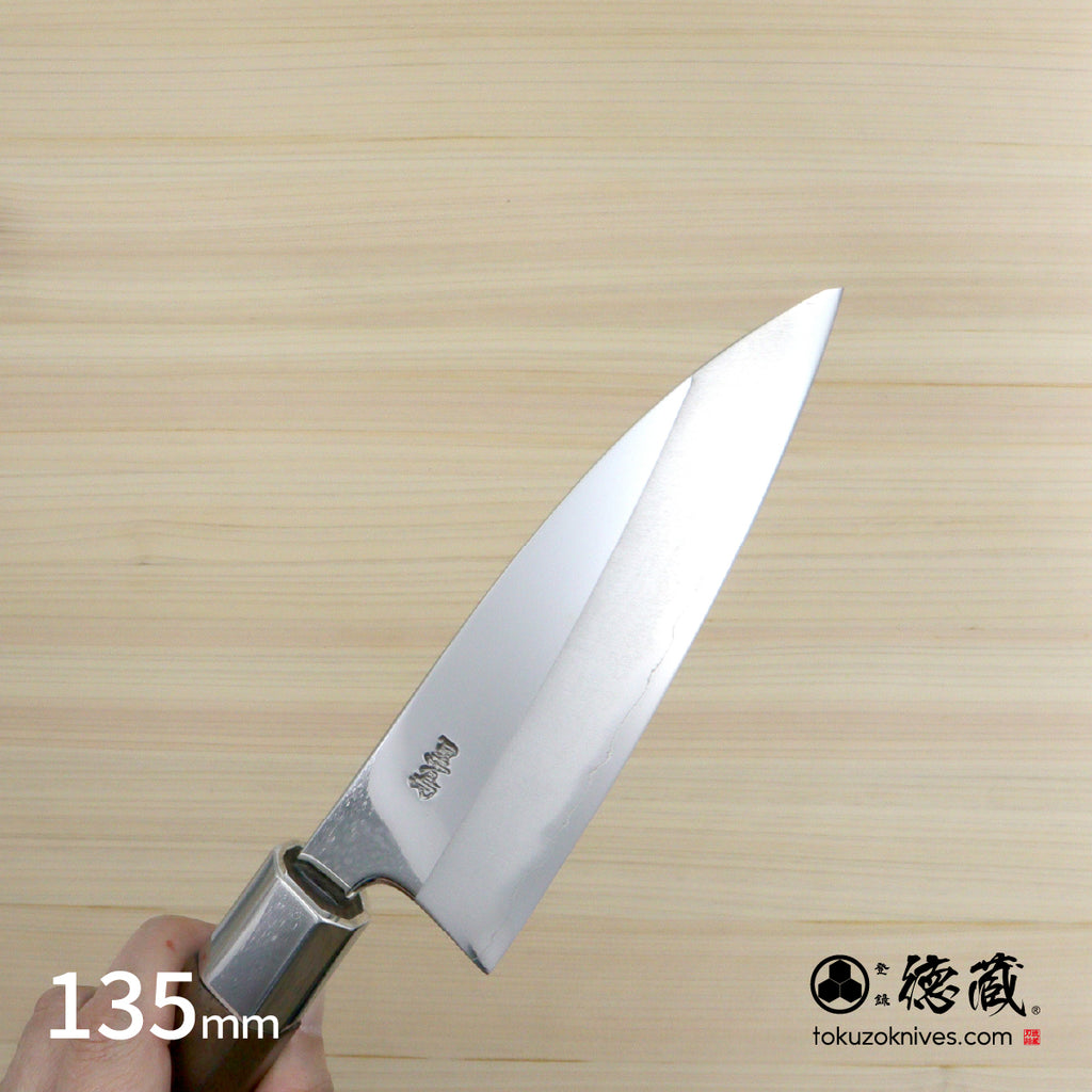Gin San Mirror Finish medium-thick petty Walnut Octagonal Tensoge Handle