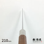 银三 镜面 牛刀 核桃木八角柄