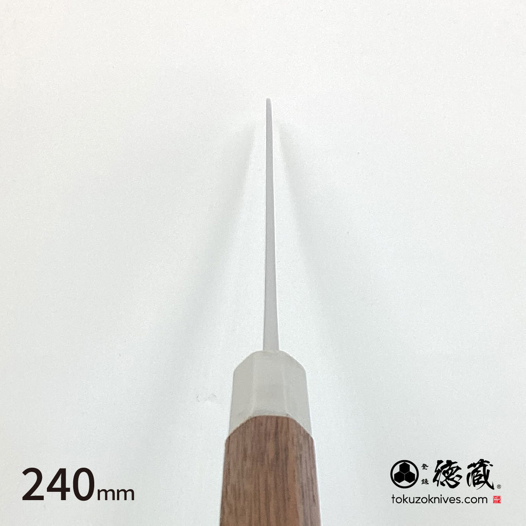 银三 镜面 牛刀 核桃木八角柄