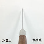 银三 镜面 牛刀 核桃木八角柄