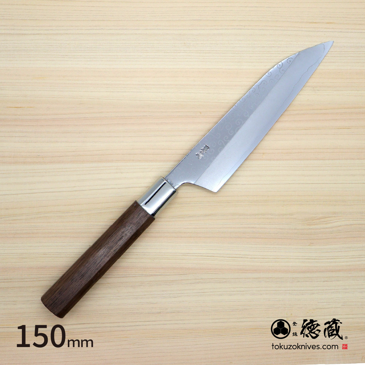 Gin San Petty / Paring Knife Japanese pattern Walnut Octagonal Handle