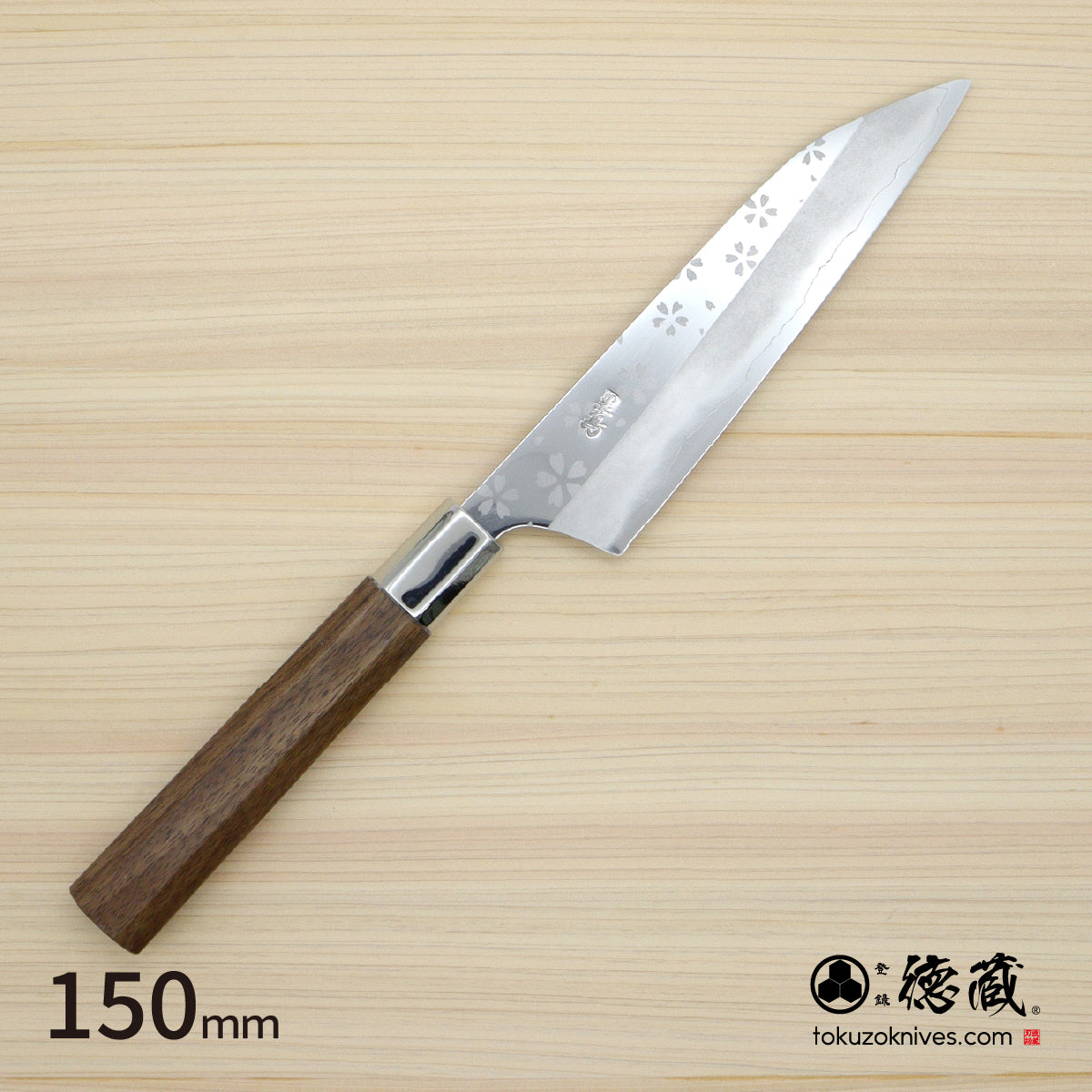 Gin San Petty / Paring Knife Japanese pattern Walnut Octagonal Handle