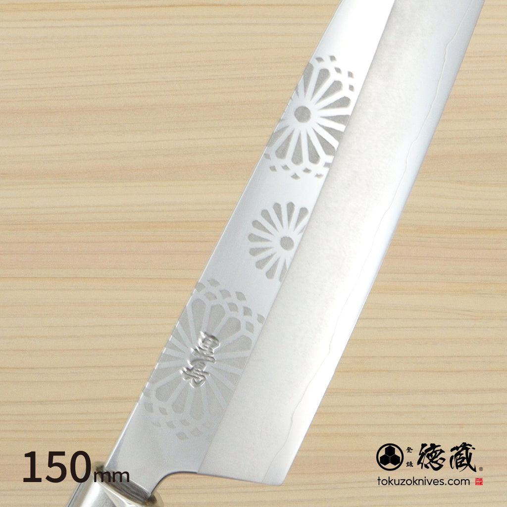 银三 小刀 和式图案 胡桃木八角柄