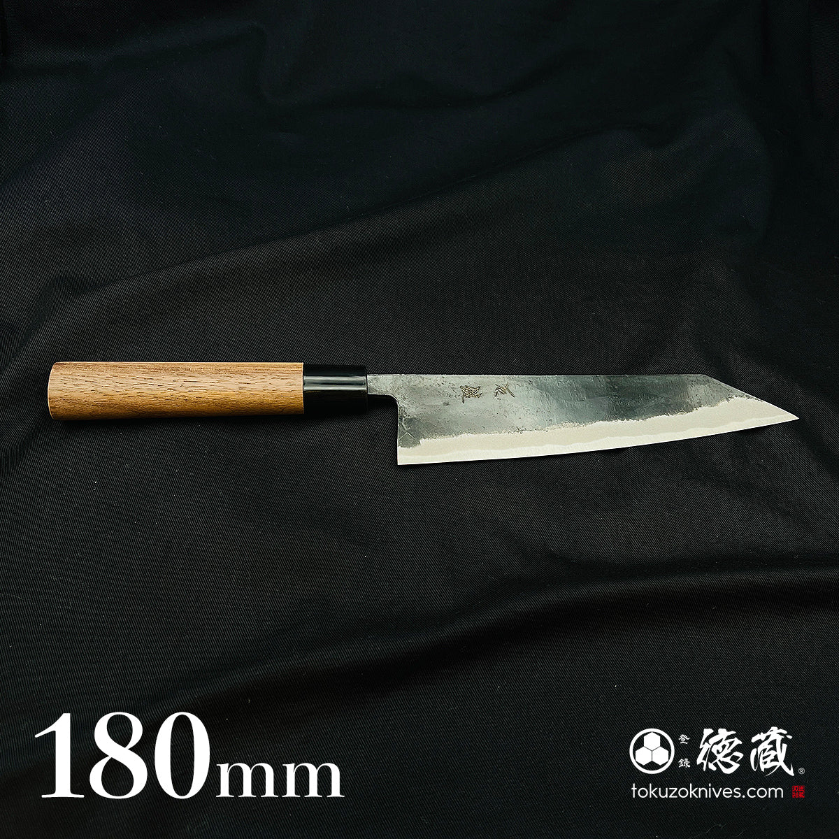 青钢二号 黑面锻造加工 文化厨刀 胡桃木手柄