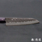 银三 梨皮润饰 三德刀 紫色手柄