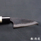 白二 淬火留黑加工 小包丁 朴木手柄