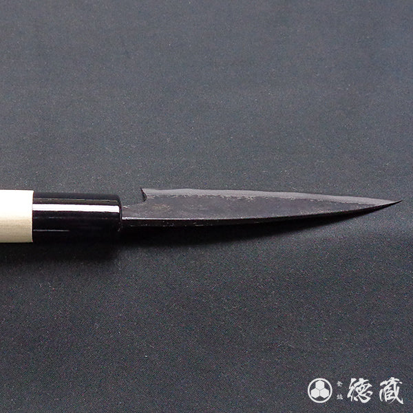 白二 淬火留黑加工 小包丁 朴木手柄