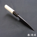 白二 淬火留黑加工 小包丁 朴木手柄