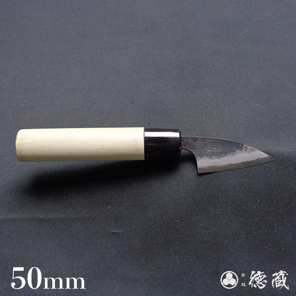 青二钢 淬火留黑加工 小包丁 朴木手柄