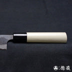 青二钢 淬火留黑加工 小包丁 朴木手柄