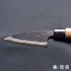 青二纸 黑面锻造加工 小包丁 胡桃木手柄