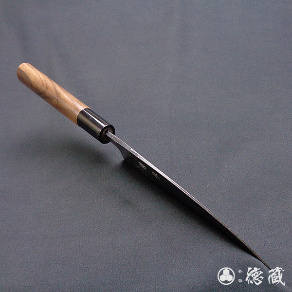青二 黑面锻造加工 舟行刀　胡桃木手柄