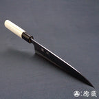 青二 黑色锻面加工 三德刀　朴木手柄