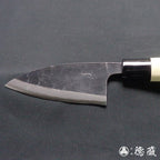 青二 黑面锻造加工 小包丁 朴木手柄
