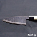 青二 黑面锻造加工 厚出刃切鱼刀 朴木手柄