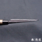 青二 黑面锻造加工 小柳厨刀 胡桃木手柄