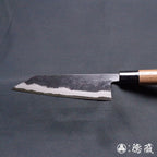 青二 黑面锻造加工 切付厨刀胡桃木手柄