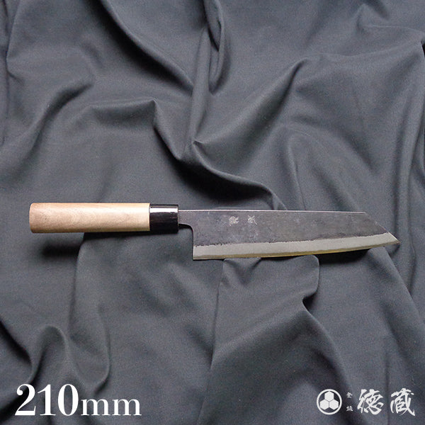 青二　淬火留黑加工　切付包丁　胡桃手柄