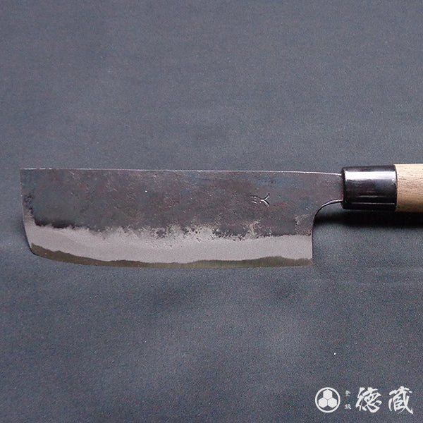 青二 黑面锻造加工 菜刀 胡桃木手柄